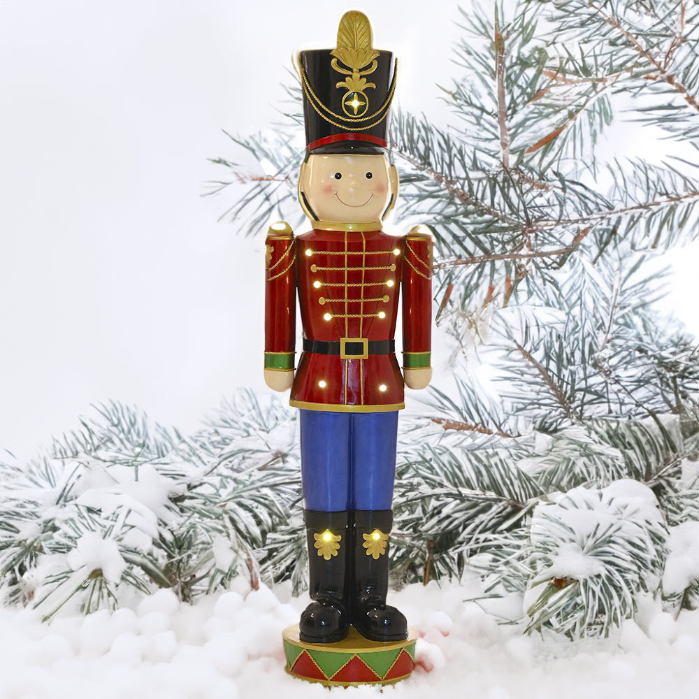 Statue Uniformierter Knabe mit LED