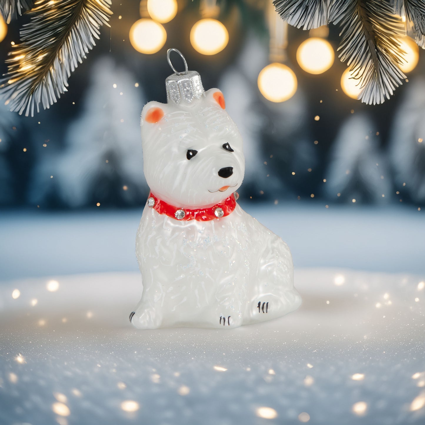 Terrier mit rotem Halsband