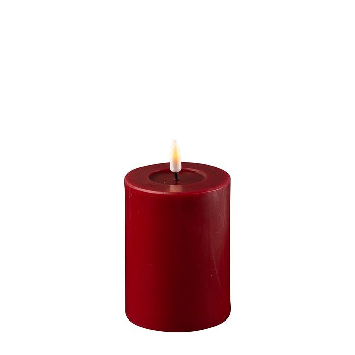 Bordeauxrote Stumpenkerze Indoor LED 10 cm
