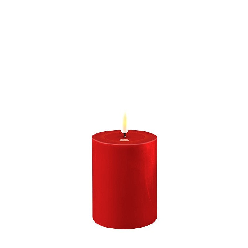 Rote Stumpenkerze Indoor LED 10 cm