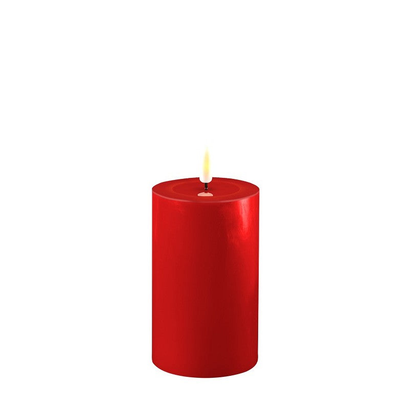 Rote Stumpenkerze Indoor LED 15 cm